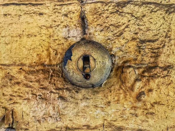 Old Rusty Metal Door Window — Stock Photo, Image