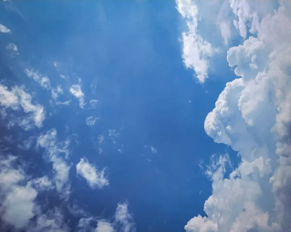 Blue sky and white clouds background. Nature cloud blue sky and white cloud on blue sky.
