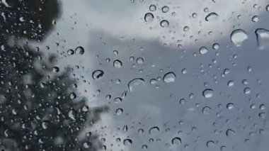 rain drops on the window glass. rain drops on a window. water drops on glass.