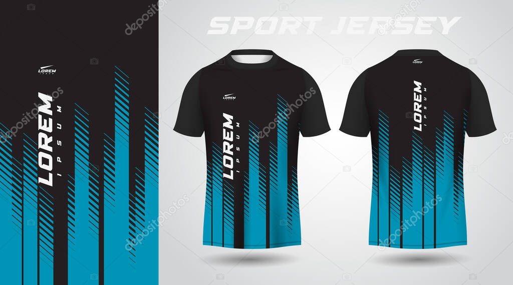 Camiseta negra y azul sale