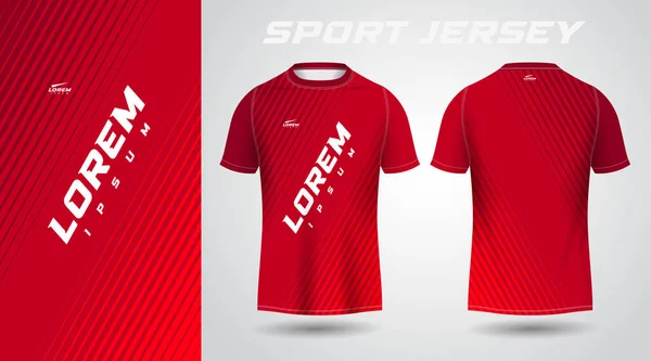 Shirt Rossa Sport Jersey Design — Vettoriale Stock