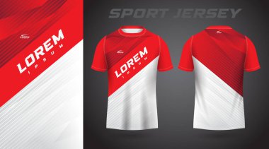 kırmızı beyaz tişört spor forması tasarımı