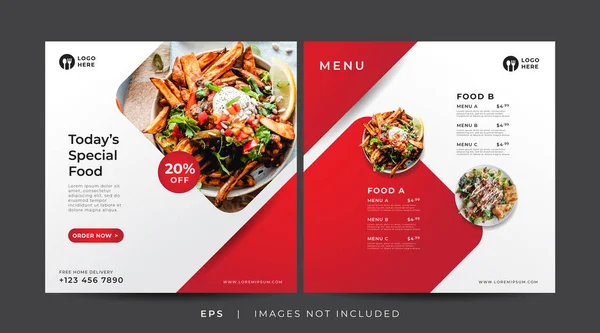 stock vector food menu banner for social media template