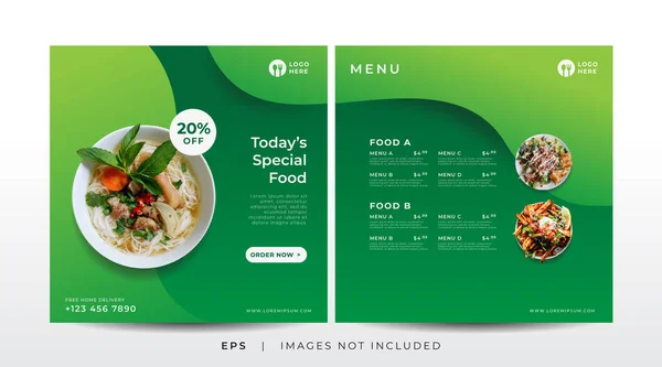 stock vector food menu banner for social media template