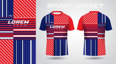 Mavi kırmızı tişört spor forması tasarımı