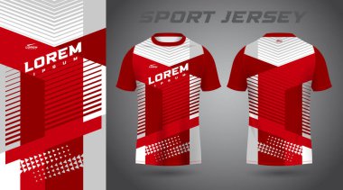kırmızı beyaz tişört spor forması tasarımı