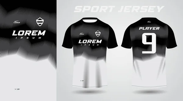 Schwarzes Weißes Hemd Sport Jersey Design — Stockvektor