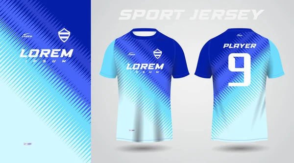 Camisa Azul Diseño Jersey Deportivo — Archivo Imágenes Vectoriales