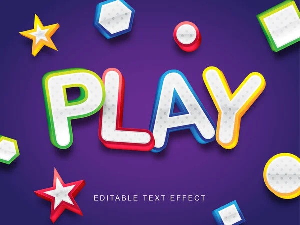 Play Editable Text Effect — Stock Vector