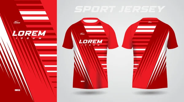 stock vector red shirt soccer football sport jersey template design mockup