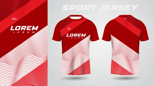 red shirt soccer football sport jersey template design mockup