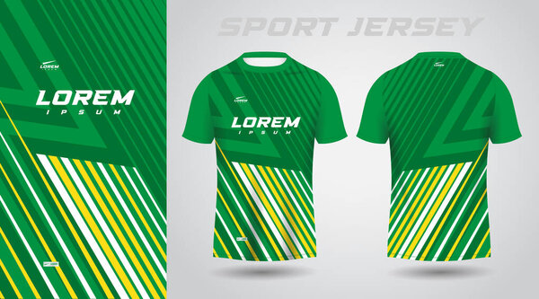 Зеленая желтая рубашка Футбольный футбол Джерси шаблон дизайн макет