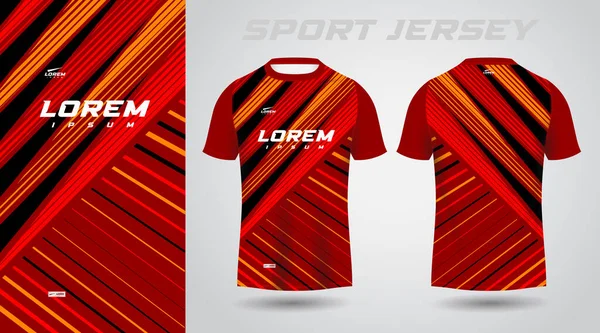 stock vector red black shirt soccer football sport jersey template design mockup