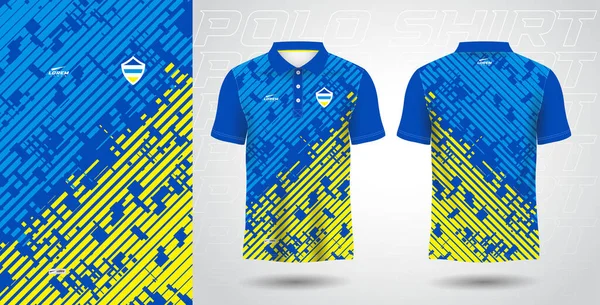 stock vector blue yellow polo sport shirt sublimation jersey template design mockup