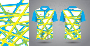 mavi yeşil renkli polo spor şablonu