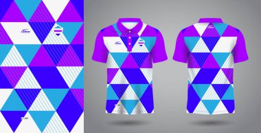 Mavi mor polo tişört, yüceltme spor forması şablonu