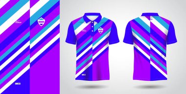 Mavi mor polo tişört, yüceltme spor forması şablonu