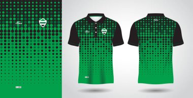 Yeşil süblimleşen polo spor forması tasarımı