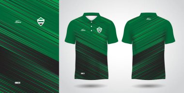 Yeşil süblimleşen polo spor forması tasarımı