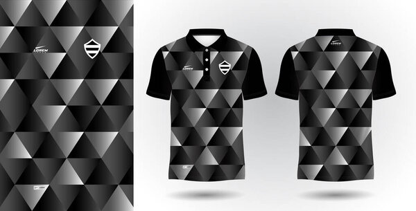 abstract black polo sport shirt sublimation jersey template
