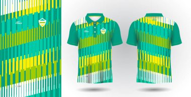 Soyut turkuaz ya da yeşim polo tişört süsleme forma şablonu