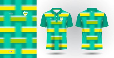 Soyut turkuaz ya da yeşim polo tişört süsleme forma şablonu