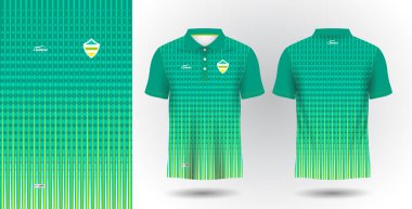 Soyut turkuaz ya da yeşim polo tişört süsleme forma şablonu