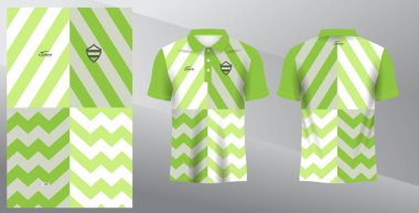 Spor üniforması için yeşil soyut polo forma modeli