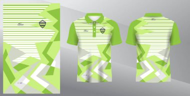 Spor üniforması için yeşil soyut polo forma modeli