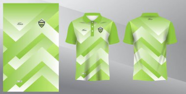 Spor üniforması için yeşil soyut polo forma modeli
