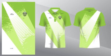 Spor üniforması için yeşil soyut polo forma modeli