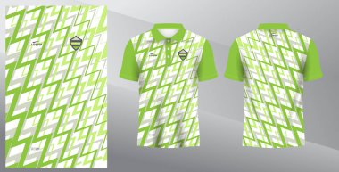 Spor üniforması için yeşil soyut polo forma modeli