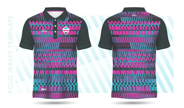 Futbol forması, futbol takımı, golf, tenis, spor kıyafetleri için tişört, turkuaz turkuaz ve pembe şablon. üniforma ön ve arka görünüm.