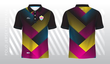 Renkli soyut polo forma spor üniforması