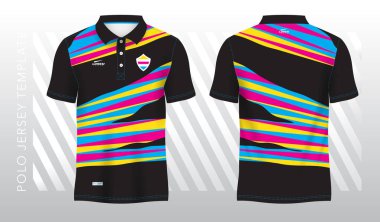 Renkli soyut polo forma spor üniforması