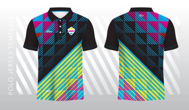 Renkli soyut polo forma spor üniforması