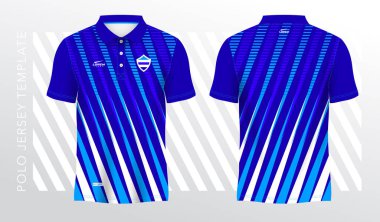 Polo spor forması şablonu için süblimleşen mavi gömlek