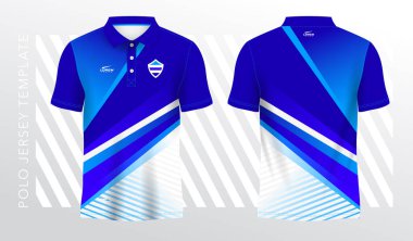 Polo spor forması şablonu için süblimleşen mavi gömlek