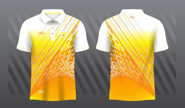Polo spor forması şablonu için sarı ve turuncu süblimleşme gömleği