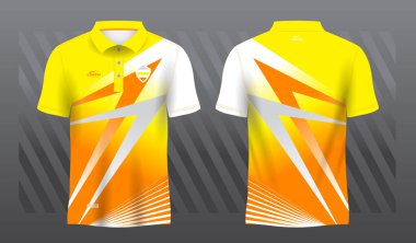 Polo spor forması şablonu için sarı ve turuncu süblimleşme gömleği