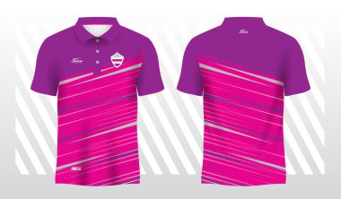 mor ve pembe polo spor süsleme forması şablonu
