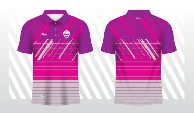 mor ve pembe polo spor süsleme forması şablonu