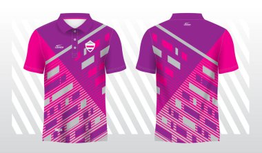 mor ve pembe polo spor süsleme forması şablonu