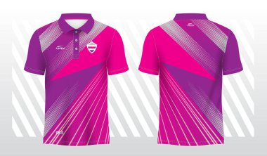 mor ve pembe polo spor süsleme forması şablonu
