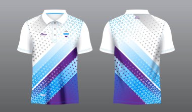 Polo spor forması şablonu için soyut mavi süblimleşme gömleği