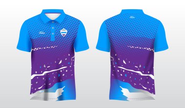 Polo spor forması şablonu için soyut mavi süblimleşme gömleği