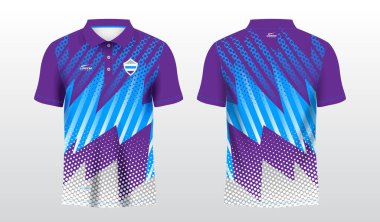 Polo spor forması şablonu için soyut mavi süblimleşme gömleği