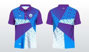 Polo spor forması şablonu için soyut mavi süblimleşme gömleği