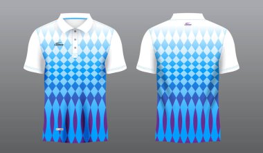 Polo spor forması şablonu için soyut mavi süblimleşme gömleği