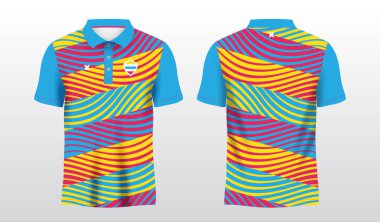 Spor polo tişörtü süsleme forması şablonu için kırmızı ve sarı arkaplan